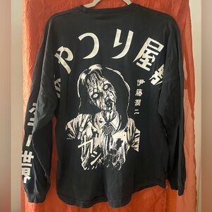 Crunchyroll junji ito graphic black long sleeve shirt